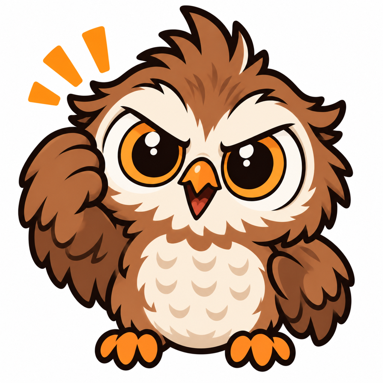 The owl looking determined