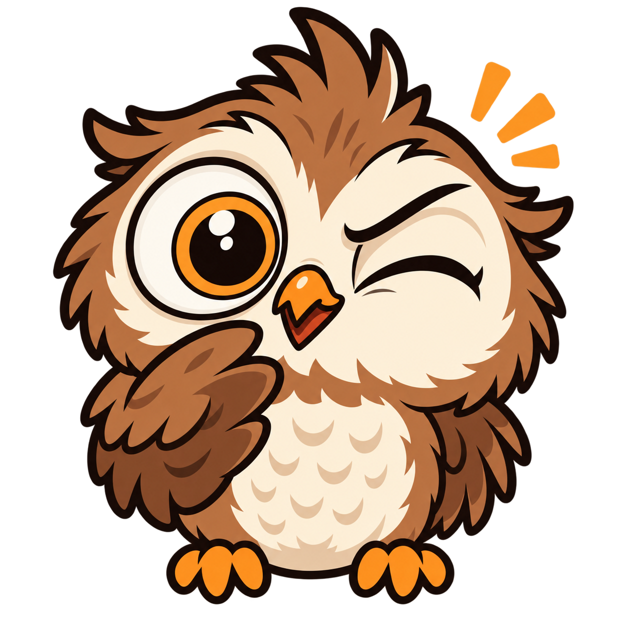 The owl winking